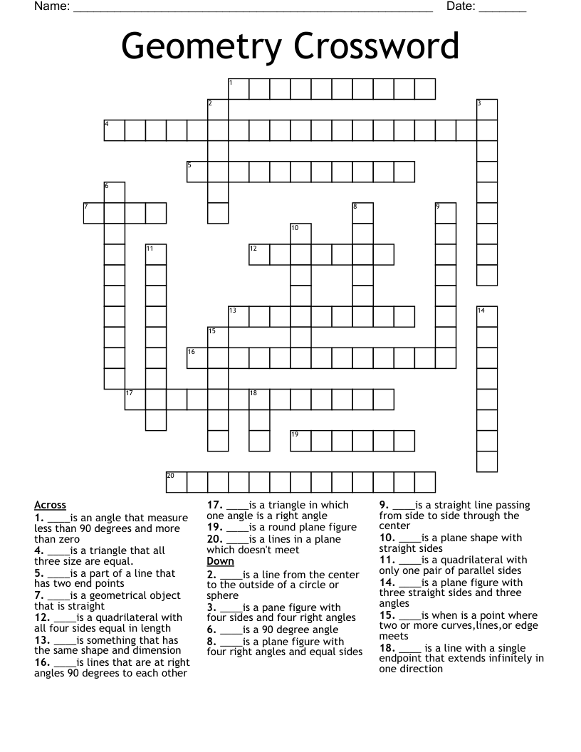 Geometry Crossword