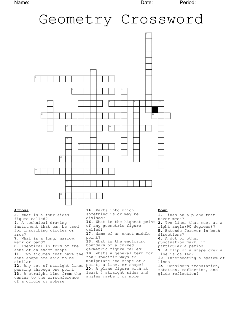 Geometry Crossword