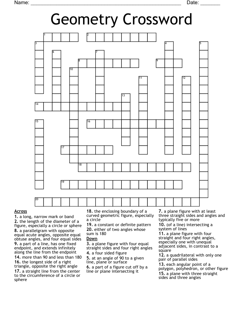 Geometry Crossword