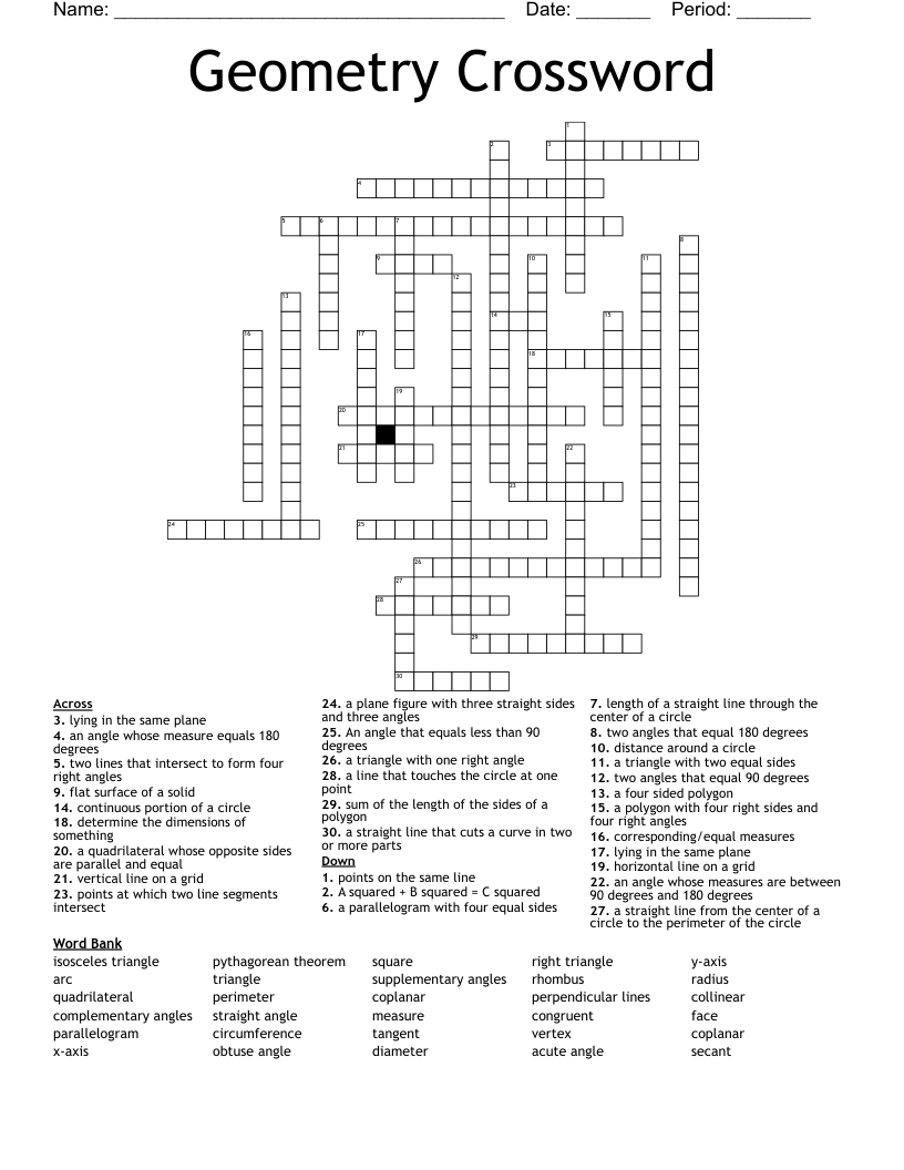 Geometry Crossword