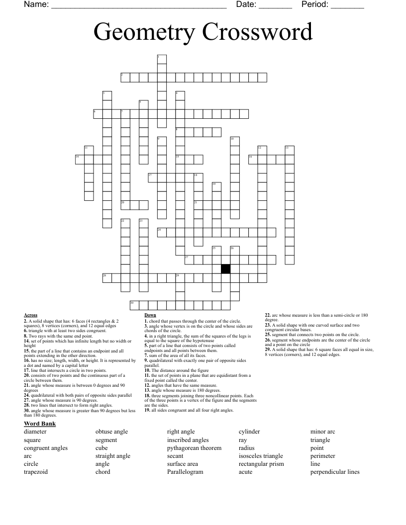 Geometry Crossword