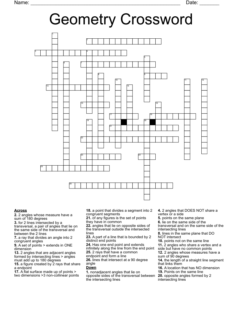 Geometry Crossword
