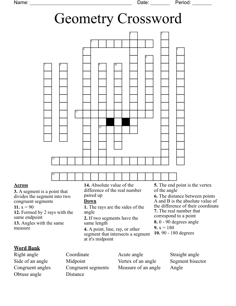 Geometry Crossword