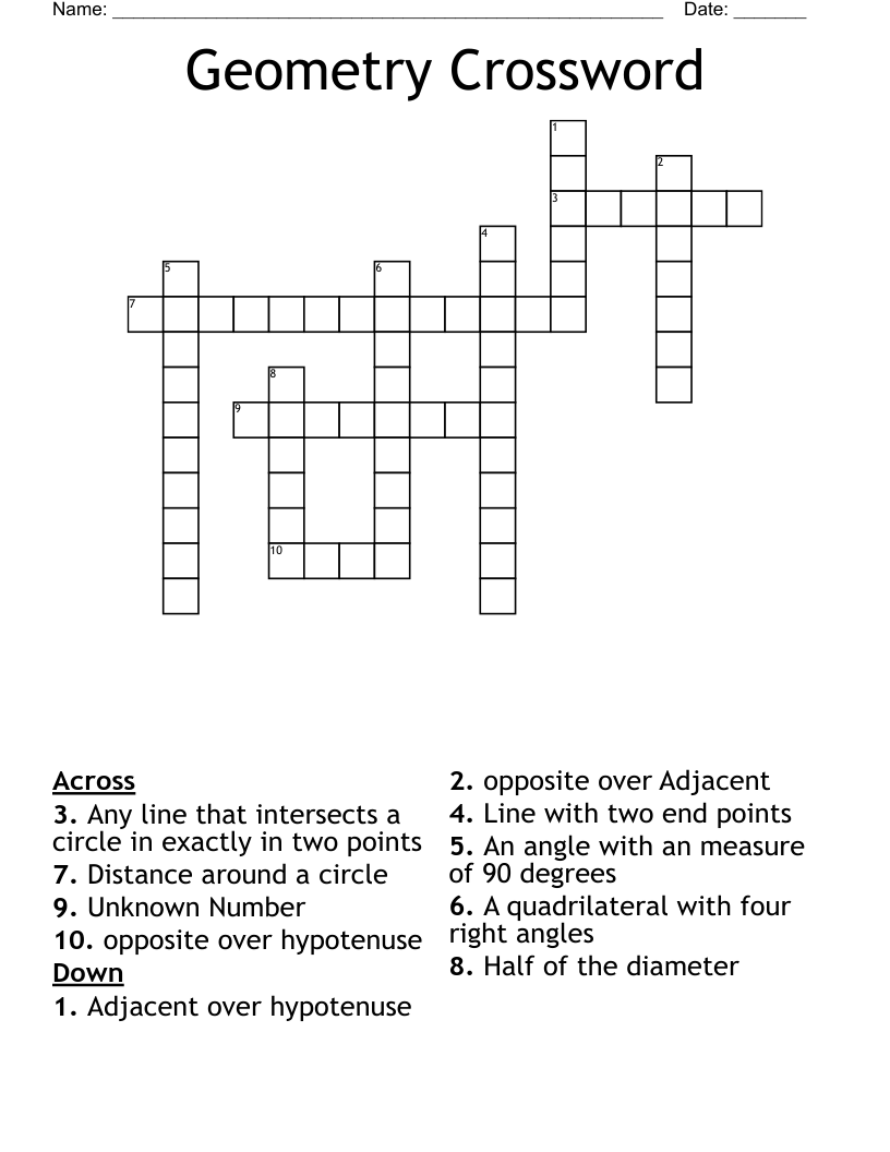 Geometry Crossword