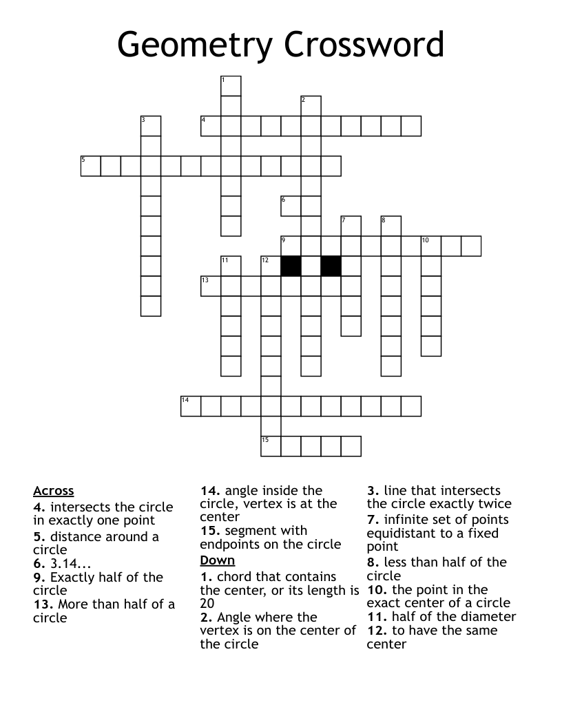 Geometry Crossword