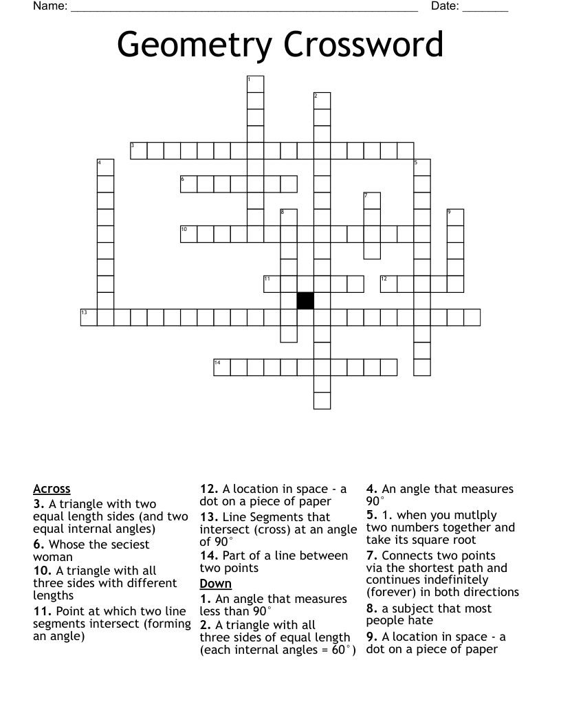 Geometry Crossword