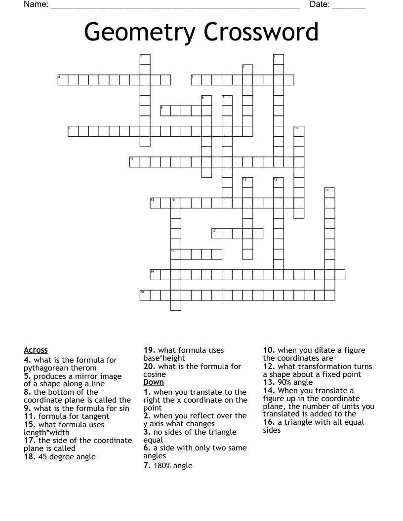 Geometry Crossword