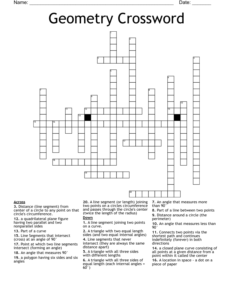 Geometry Crossword
