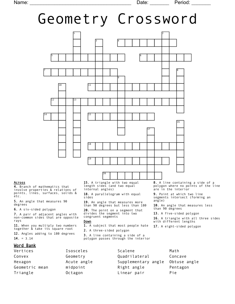 Geometry Crossword