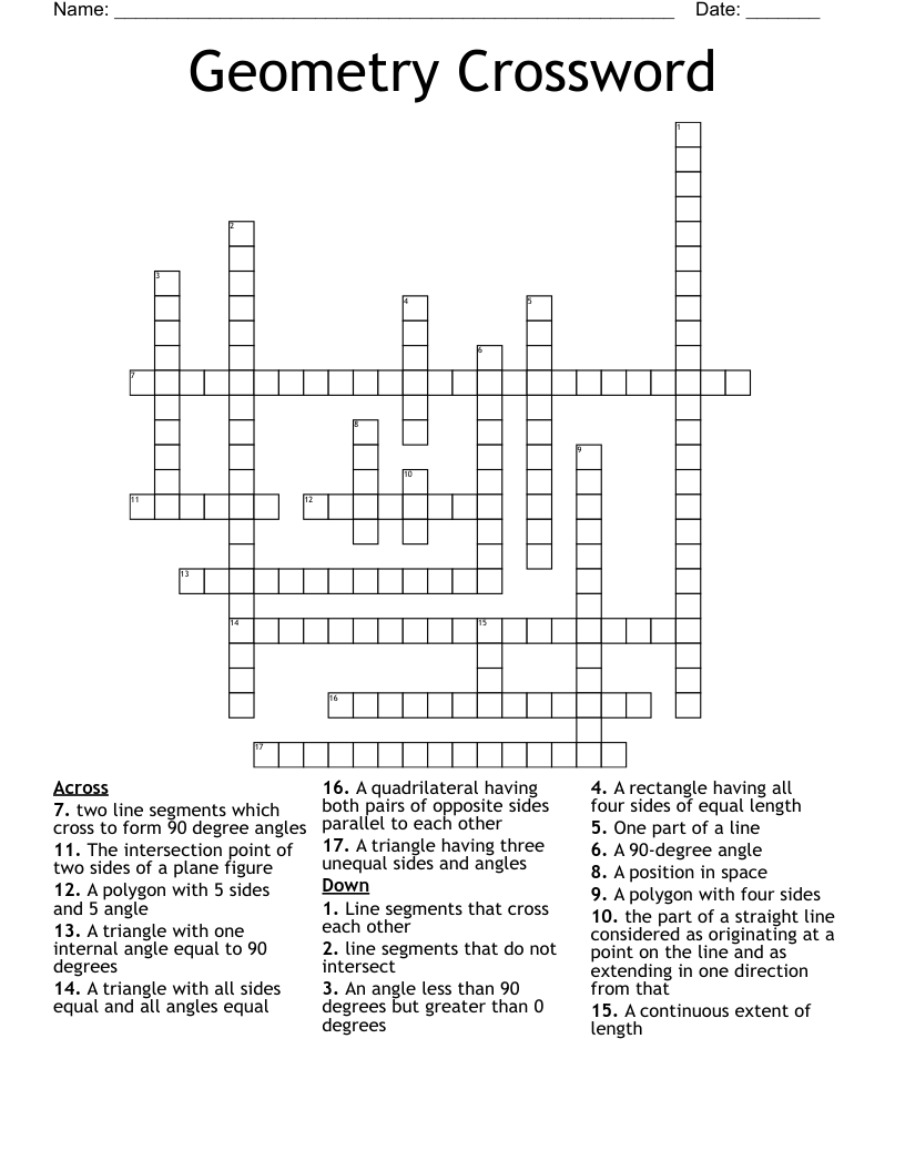Geometry Crossword