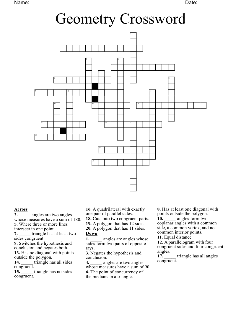 Geometry Crossword