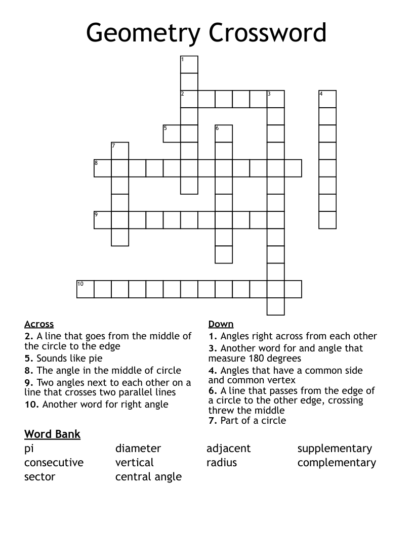Geometry Crossword