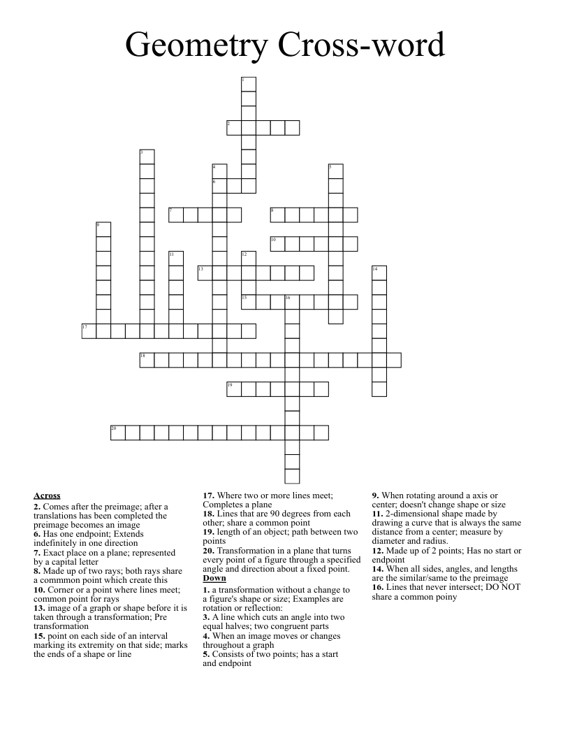 Geometry Cross-word