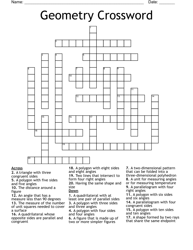 Geometry Crossword