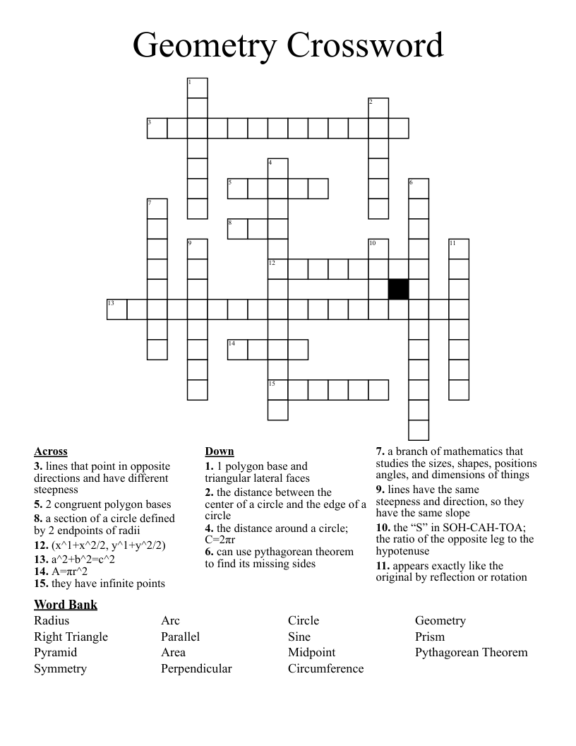 Geometry Crossword