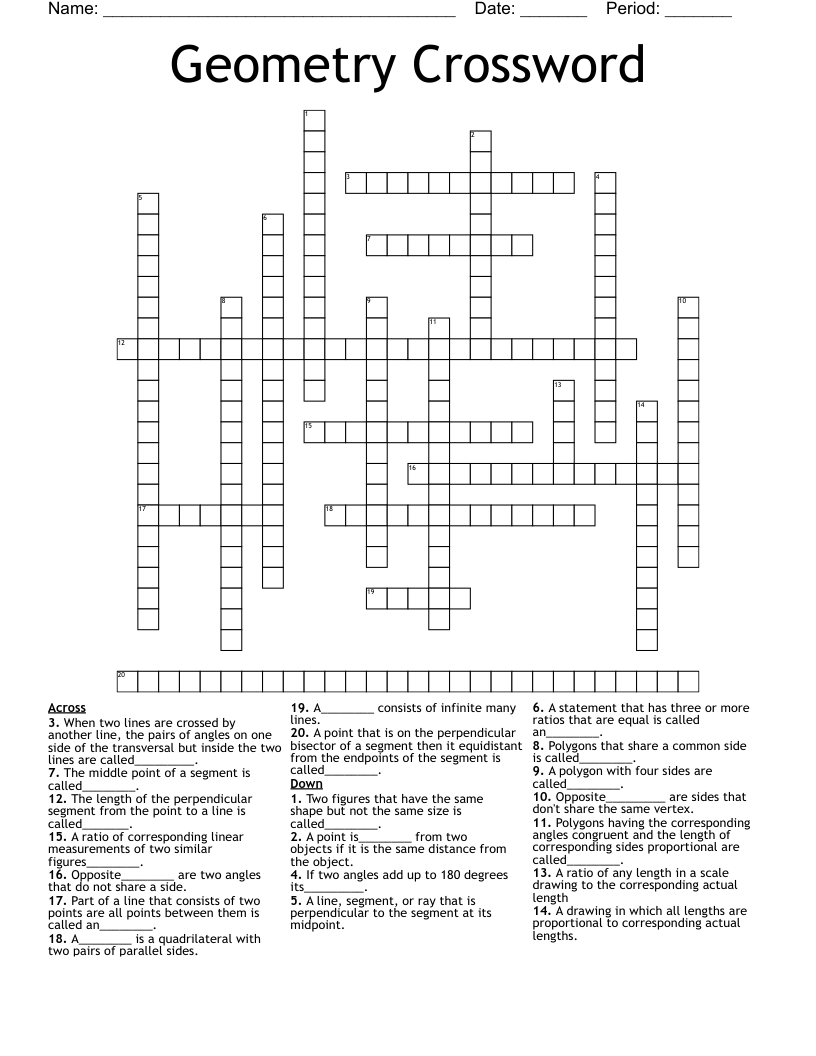 Geometry Crossword