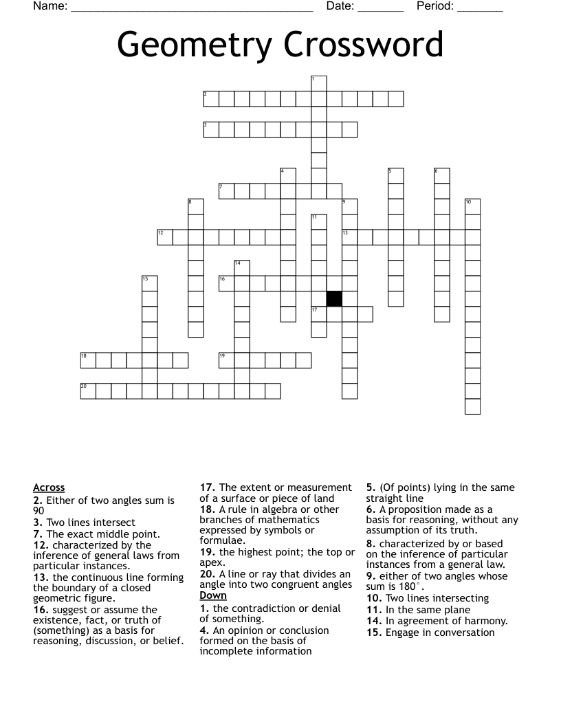 Geometry Crossword