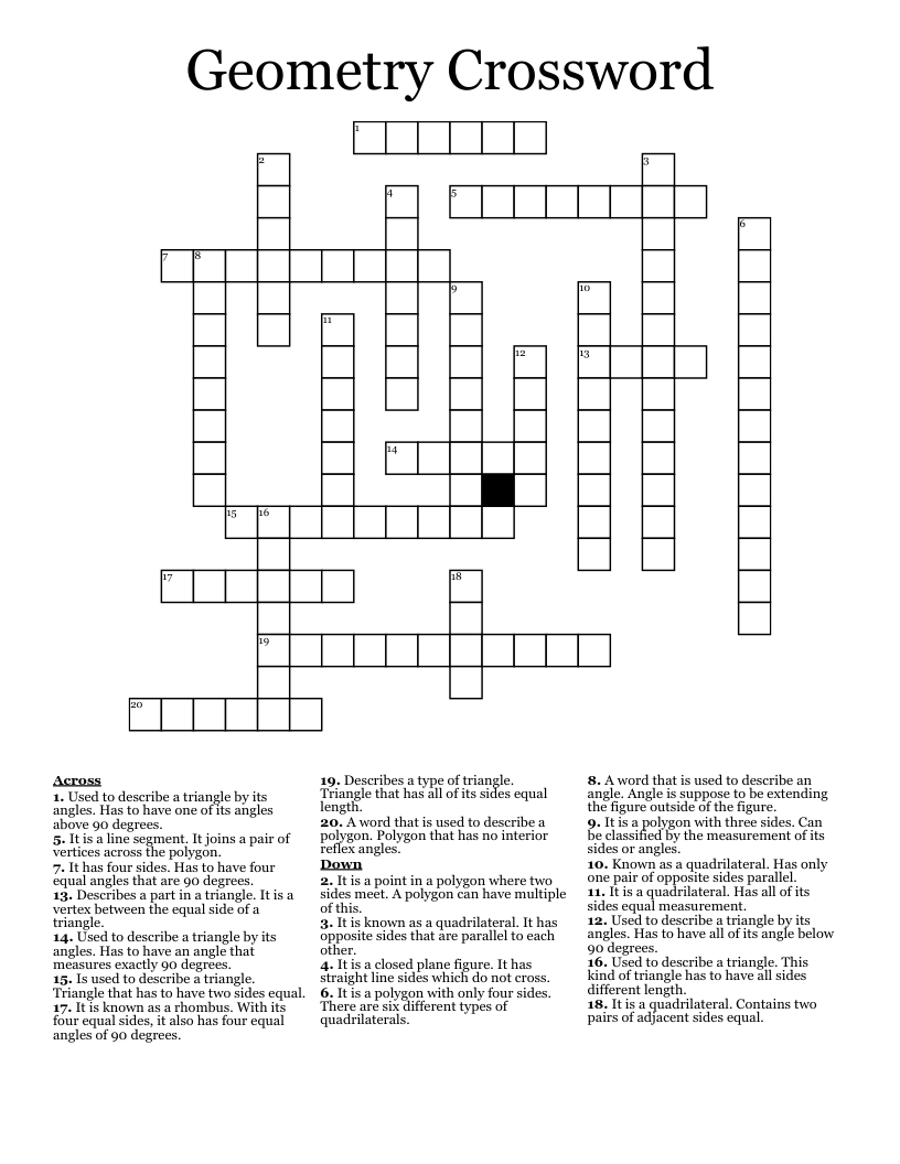 Geometry Crossword
