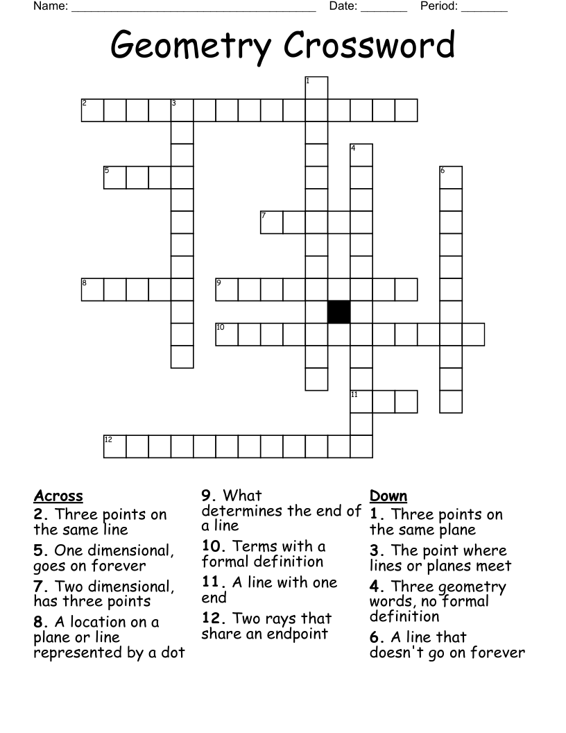 Geometry Crossword