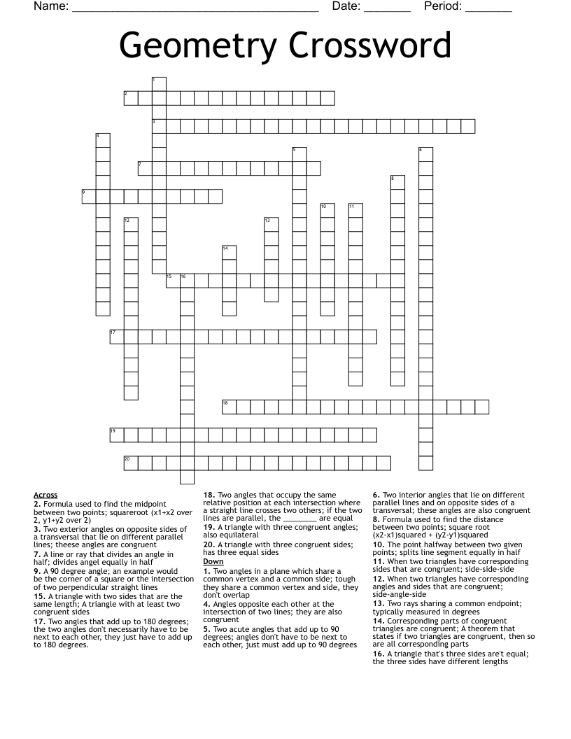 Geometry Crossword