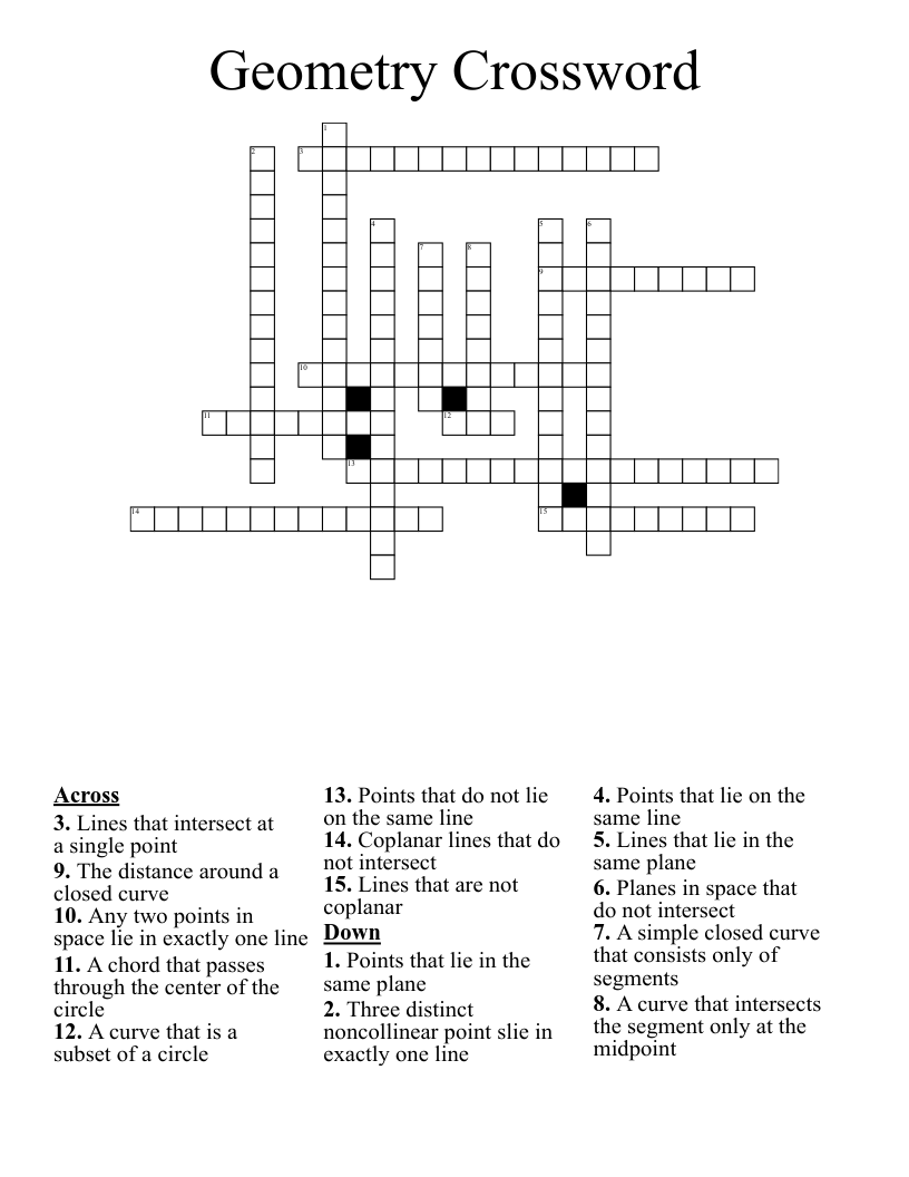 Geometry Crossword