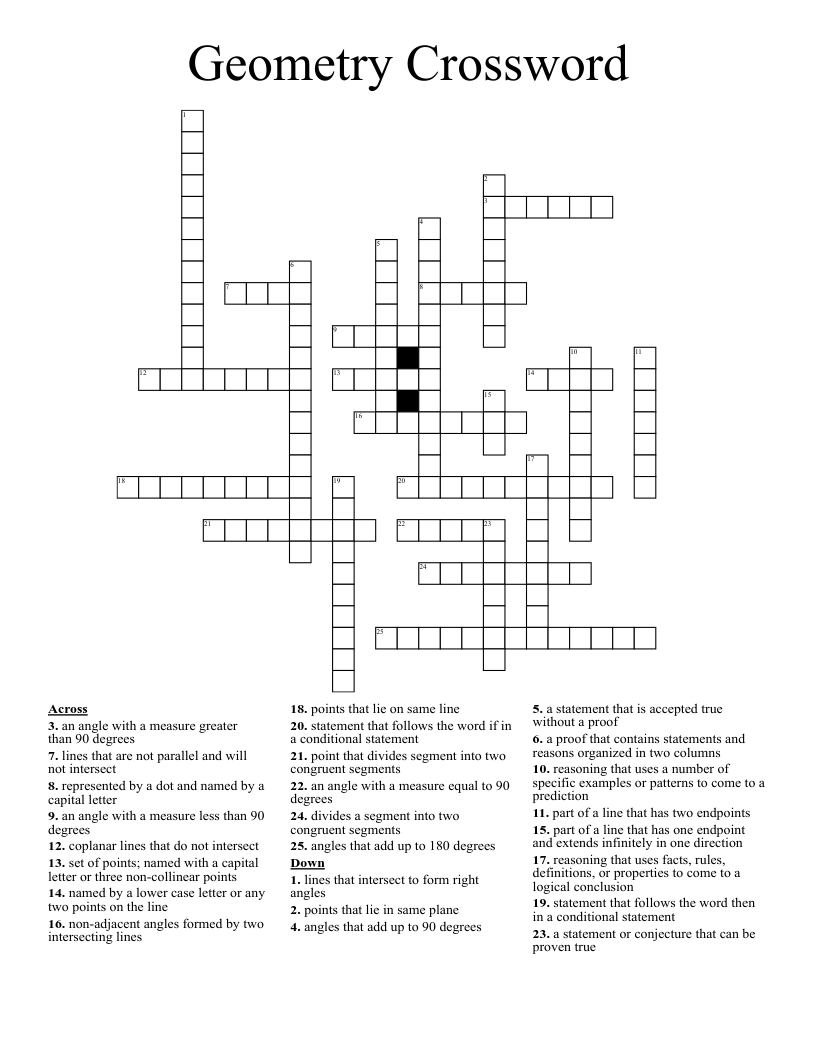 Geometry Crossword