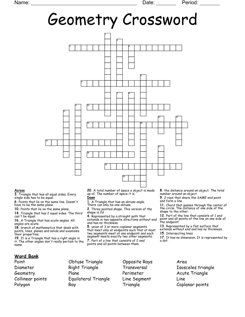 Geometry Crossword