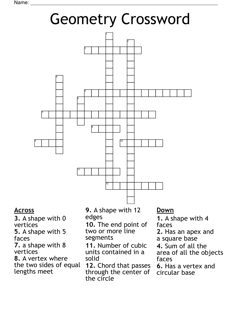 Geometry Crossword