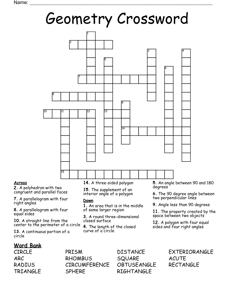 Geometry Crossword