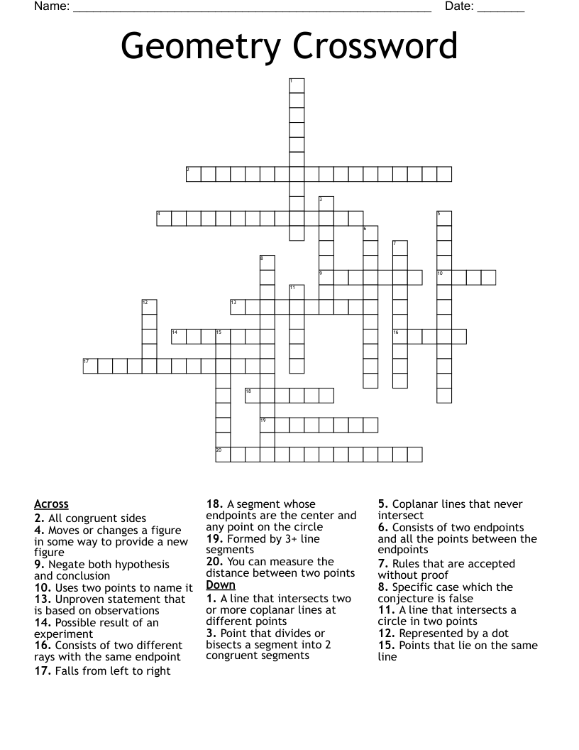 Geometry Crossword