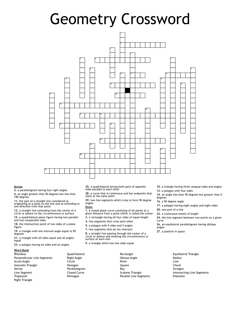 Geometry Crossword