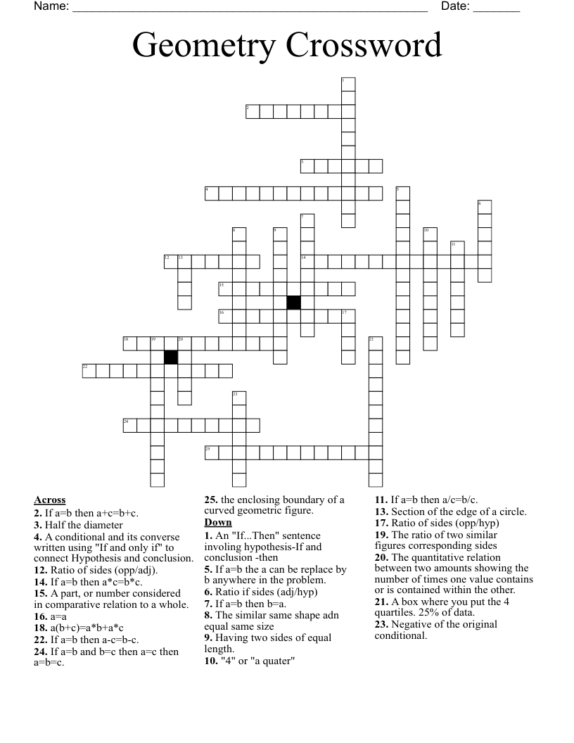 Geometry Crossword