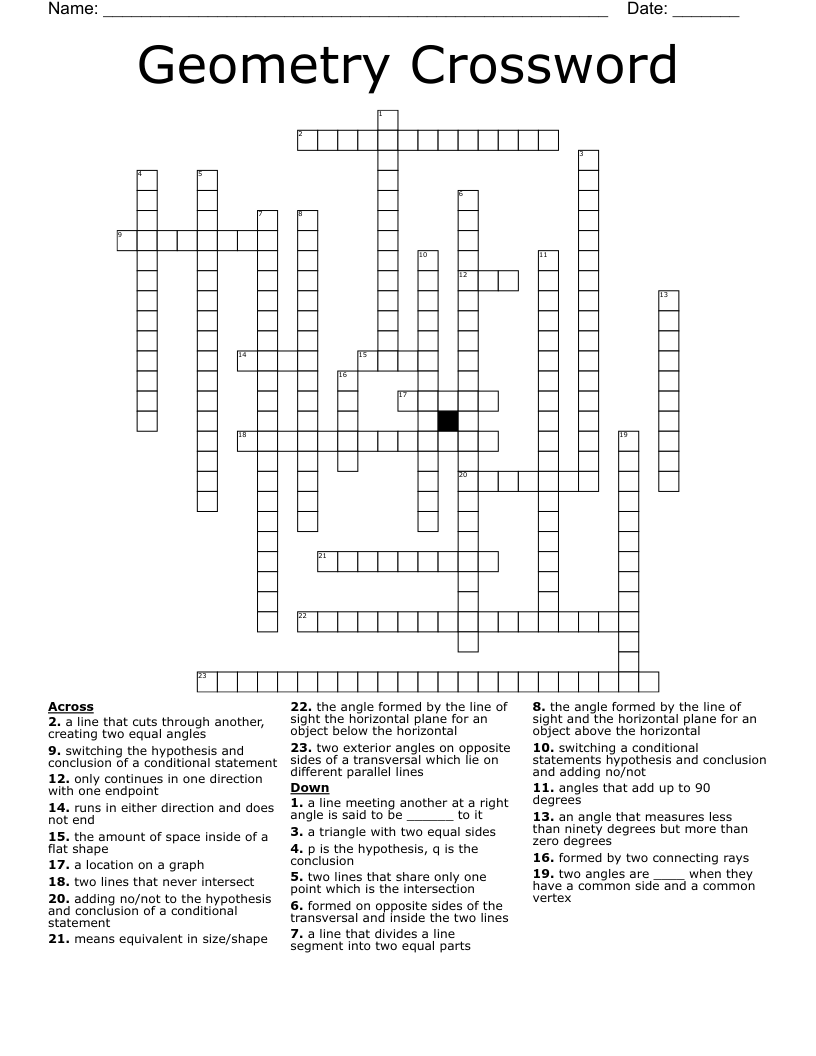 Geometry Crossword