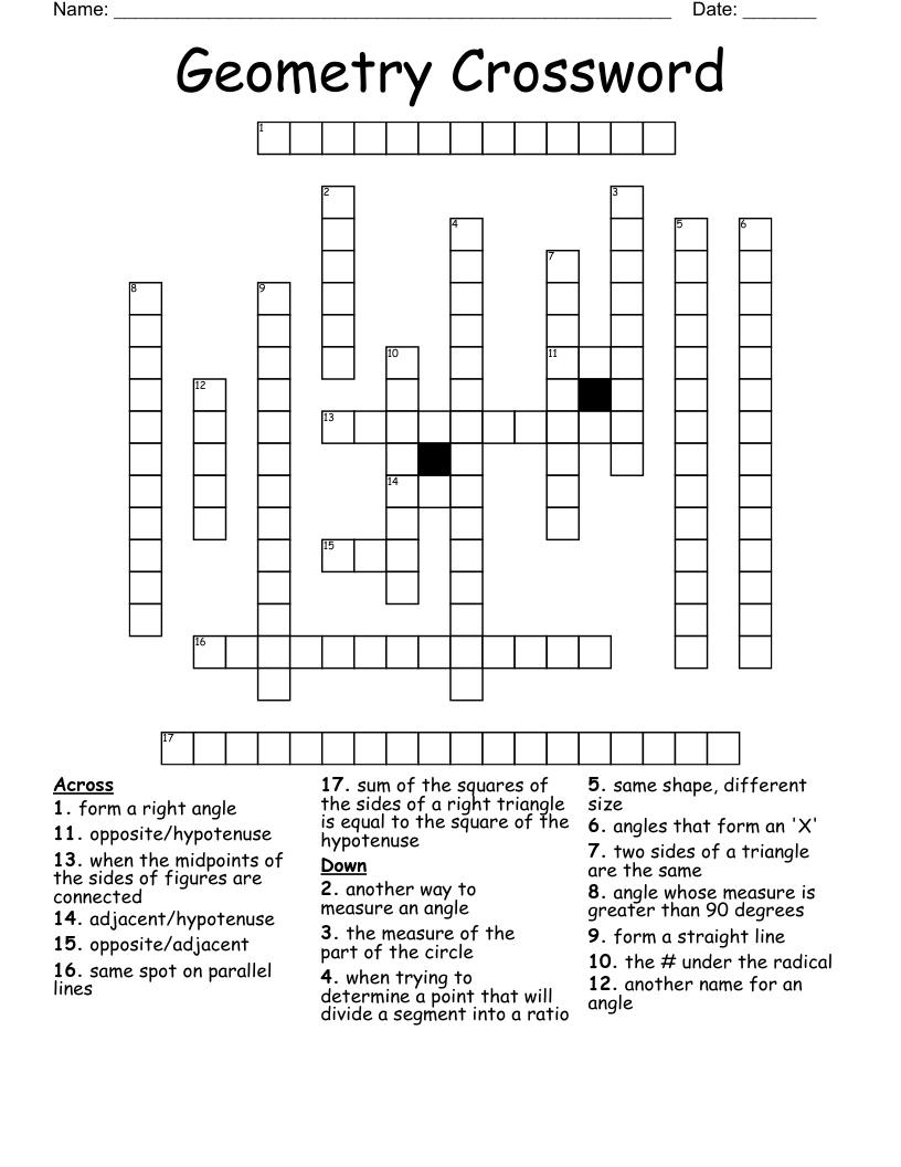 Geometry Crossword