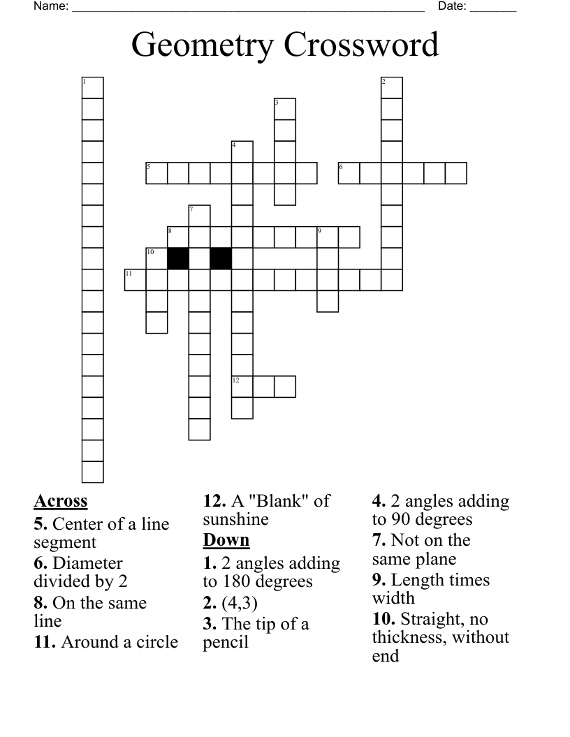 Geometry Crossword
