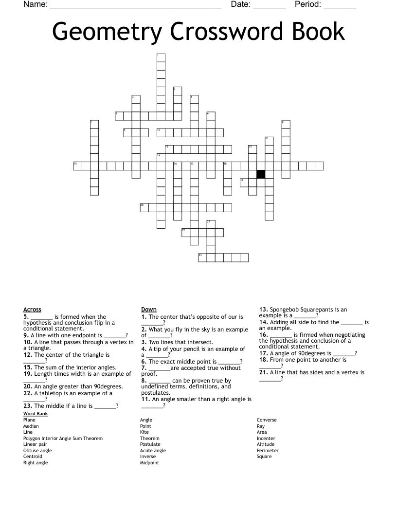Geometry Crossword Book