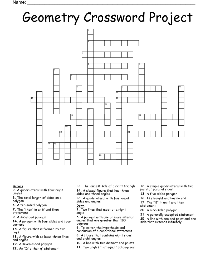 Geometry Crossword Project