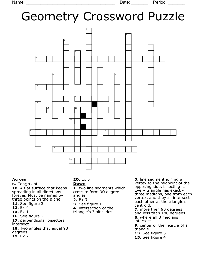 Geometry Crossword Puzzle