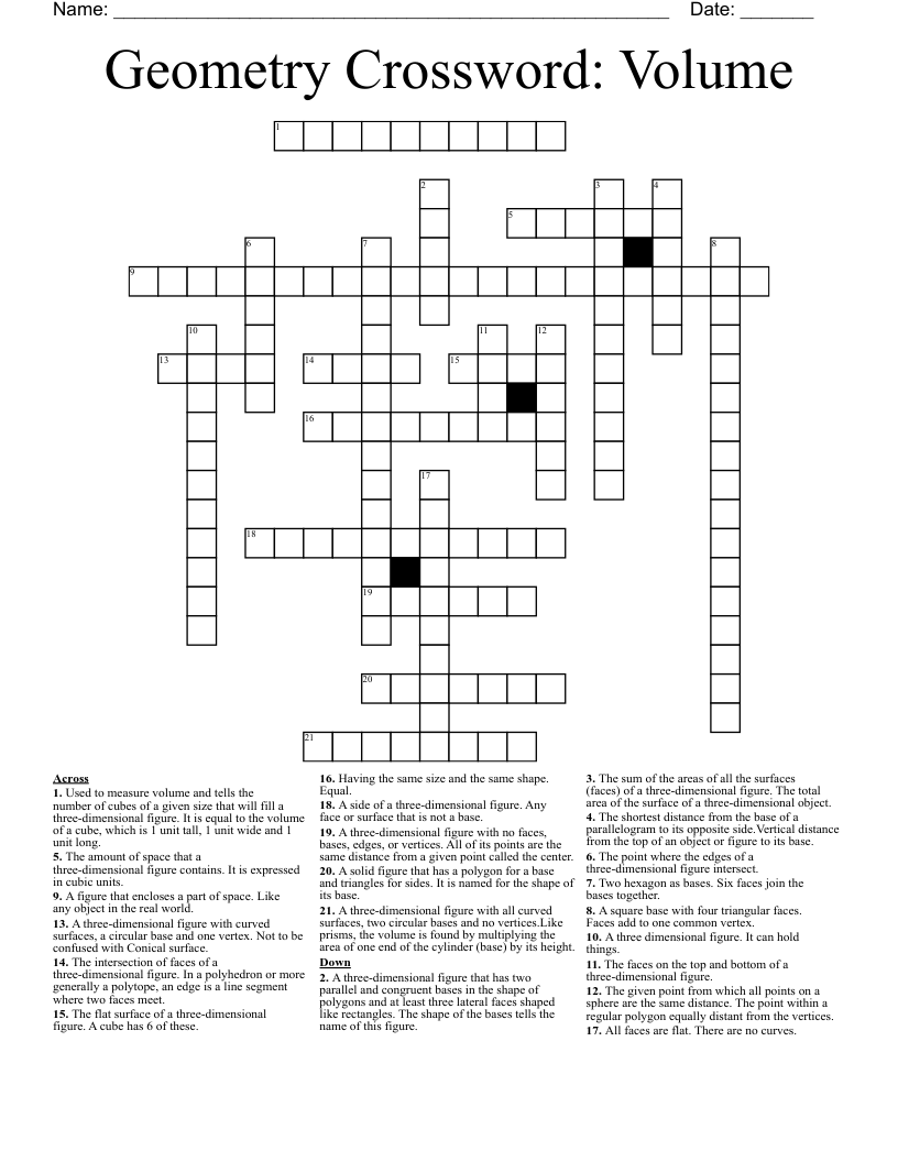Geometry Crossword: Volume 