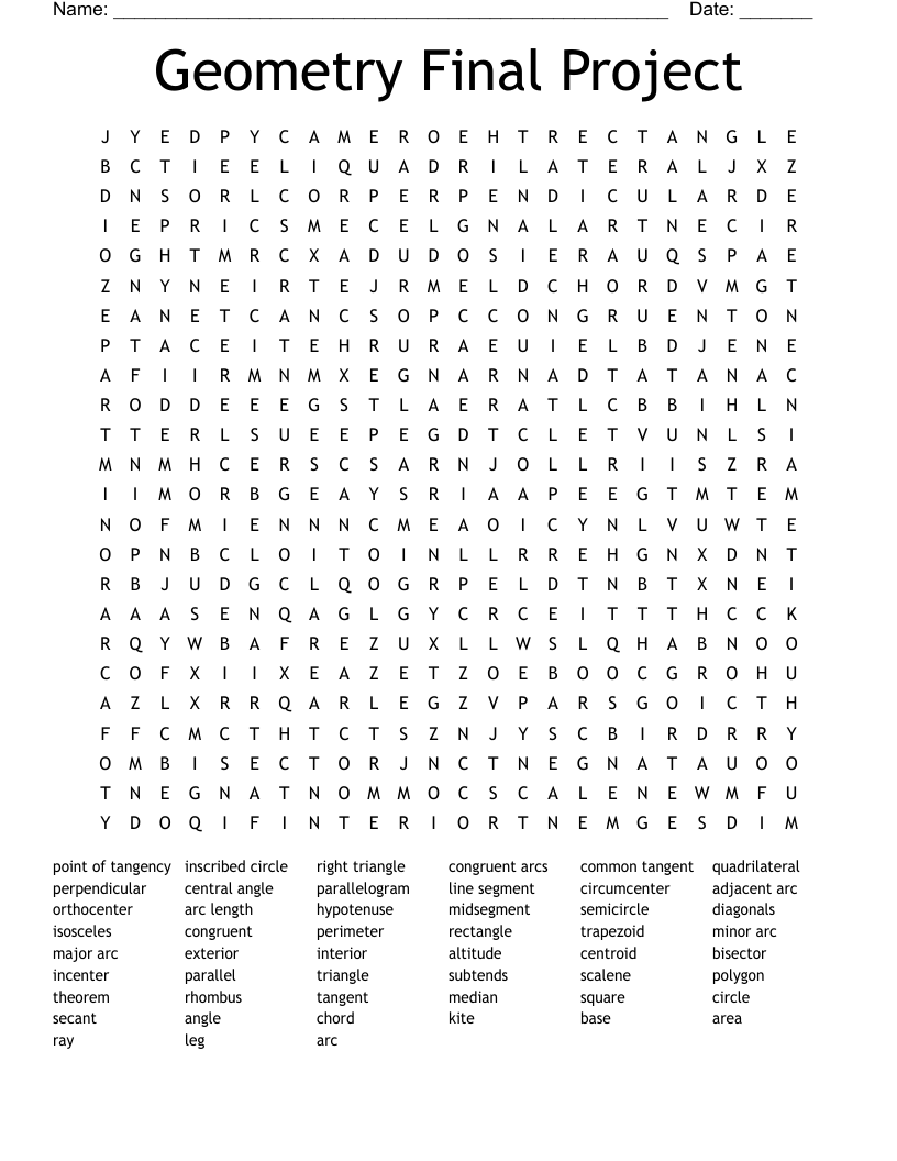 Geometry Final Project Word Search