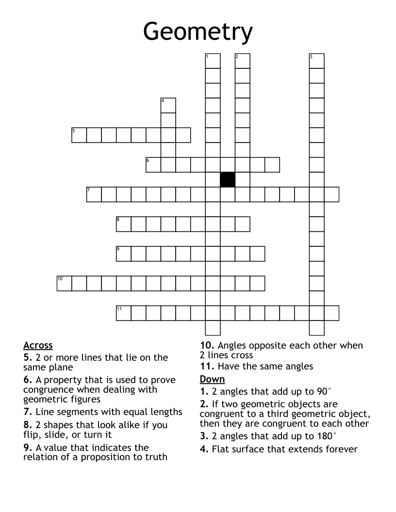 Geometry  Crossword