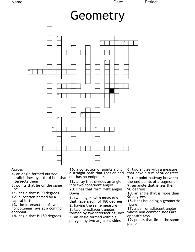 Geometry  Crossword