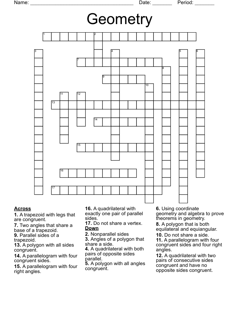 Geometry  Crossword