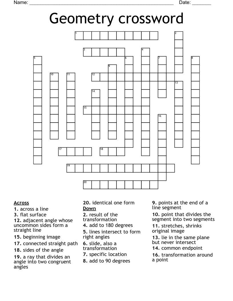 Geometry crossword