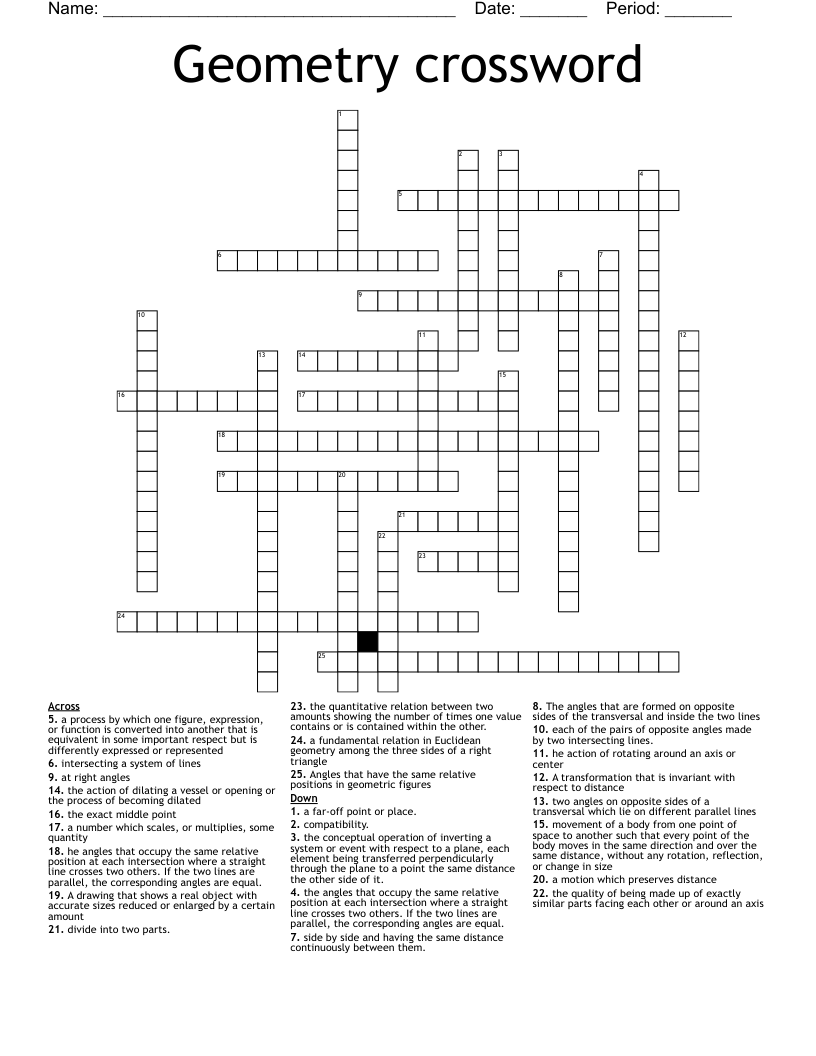 Geometry crossword