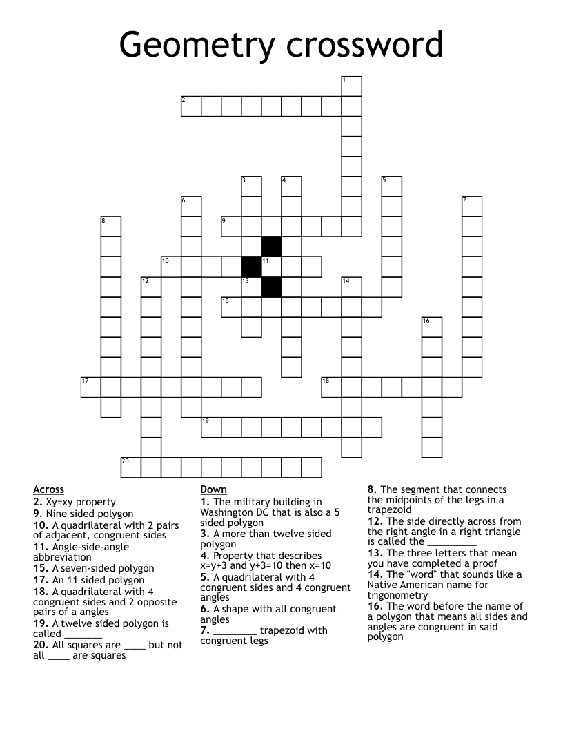 Geometry crossword