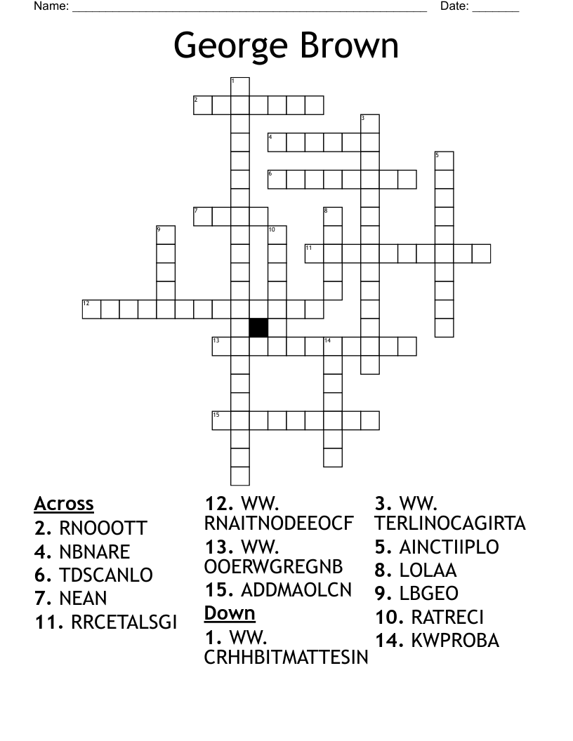 George Brown Crossword