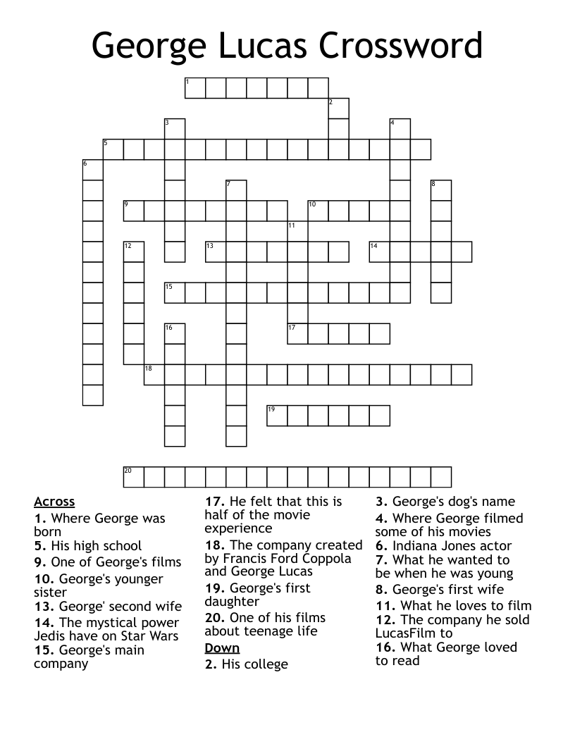 George Lucas Crossword