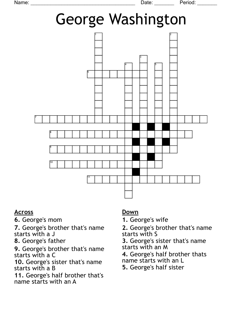 George Washington Crossword