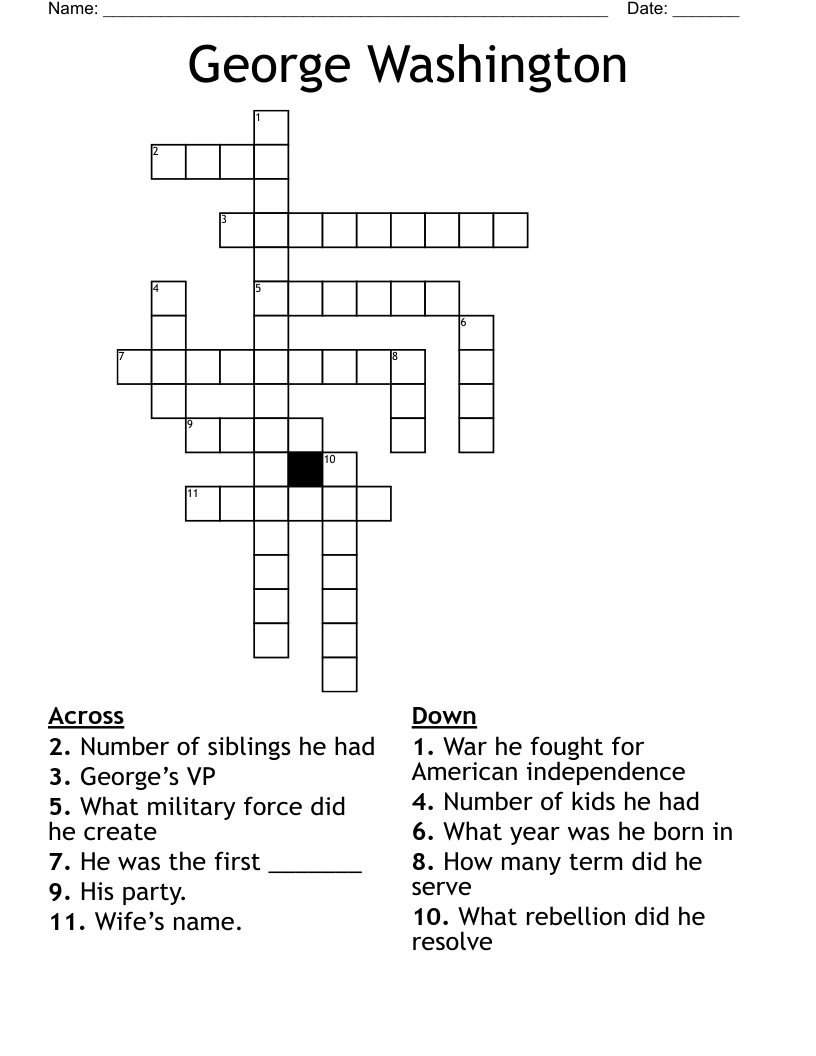 George Washington  Crossword